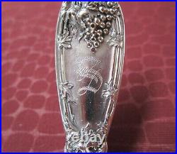 LA VIGNE 6 Iced Tea Spoons 1908 Rogers Silverplate Grapes S Monograms