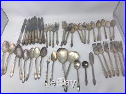 LOT Vintage 1847 Rogers Bros Silverplate Flatware Serving 47 Pieces First Love