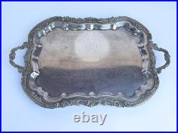 Large Antique FB Rogers Silver Co. Silverplate Serving Tray Platter 18 x 24.5