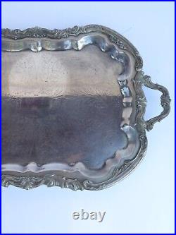 Large Antique FB Rogers Silver Co. Silverplate Serving Tray Platter 18 x 24.5
