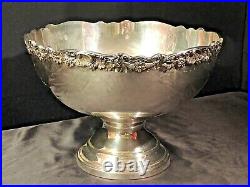 Large FB Rogers Silver Plate Punch Bowl Set AA21-1010 Vintage