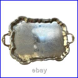 Large FB Rogers Silverplate Footed Butler Serving Tray 27.5