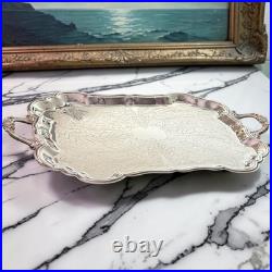 Large FB Rogers Silverplate Footed Butler Serving Tray 27.5