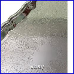 Large FB Rogers Silverplate Footed Butler Serving Tray 27.5