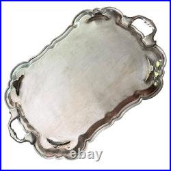 Large FB Rogers Silverplate Footed Butler Serving Tray 27.5 Large FB Rogers Silverplate Footed Butler Serving Tray 27.5