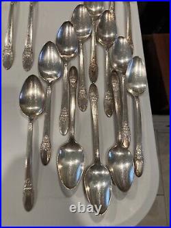 Large Lot 44 Pieces 1847 Rogers IS Flatware FIRST LOVE Pattern Free Shipping