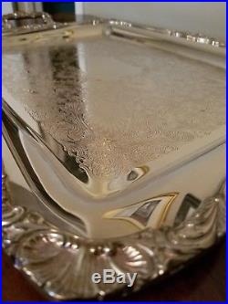 Large WM Rogers 1950's silver plate serving tray (platter)