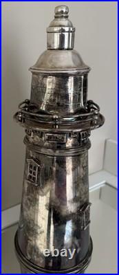 Lighthouse Cocktail Shaker Silver Plate F. B. Rogers Silver Co. Crown Hallmark