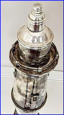 Lighthouse Cocktail Shaker Silver Plate F. B. Rogers Silver Co. Crown Hallmark