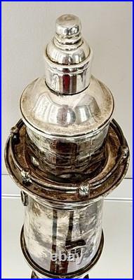 Lighthouse Cocktail Shaker Silver Plate F. B. Rogers Silver Co. Crown Hallmark