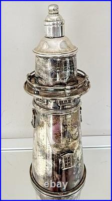 Lighthouse Cocktail Shaker Silver Plate F. B. Rogers Silver Co. Crown Hallmark
