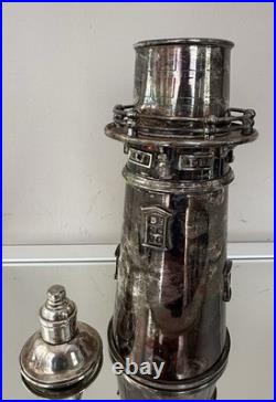 Lighthouse Cocktail Shaker Silver Plate F. B. Rogers Silver Co. Crown Hallmark