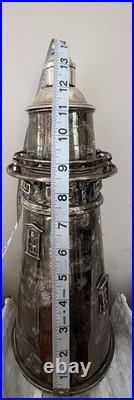 Lighthouse Cocktail Shaker Silver Plate F. B. Rogers Silver Co. Crown Hallmark