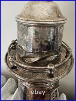 Lighthouse Cocktail Shaker Silver Plate F. B. Rogers Silver Co. Crown Hallmark