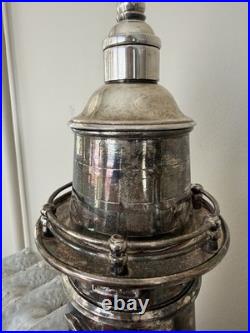 Lighthouse Cocktail Shaker Silver Plate F. B. Rogers Silver Co. Crown Hallmark