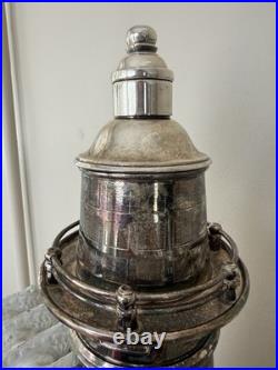 Lighthouse Cocktail Shaker Silver Plate F. B. Rogers Silver Co. Crown Hallmark