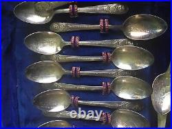 Limited Edition Wm Rogers & Co IS Silver Plate 34 Presidential Spoon Set In Case