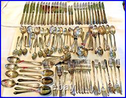 Lot 145 Exquisite Spoons Knives Fork Silverplate Buffet Use Resale Art Rogers IS
