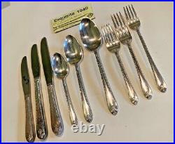 Lot 145 Exquisite Spoons Knives Fork Silverplate Buffet Use Resale Art Rogers IS