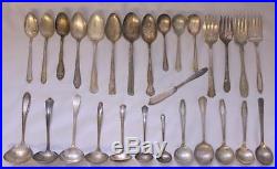 Lot 28 VTG & Antique Mixed Flatware Serving Ladle Spoon Fork Rogers Silverplate