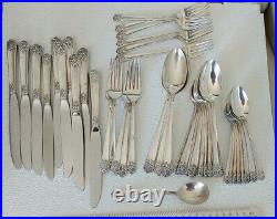 Lot 43 Pieces W M Rogers International Silver April Pattern spoons knives forks