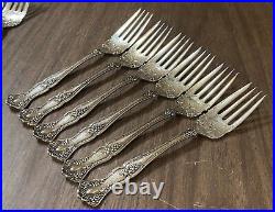 Lot 6 x 1847 Rogers VINTAGE Grape Pattern Silver Plate PASTRY FORKS MONO M