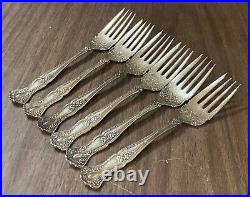 Lot 6 x 1847 Rogers VINTAGE Grape Pattern Silver Plate PASTRY FORKS NO MONOS