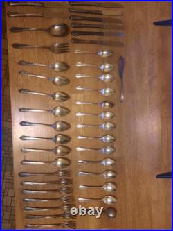 Lot Of 42vintage Silverplated Wma Rogers Aa Heavy Oneida Ltd Flatware Set