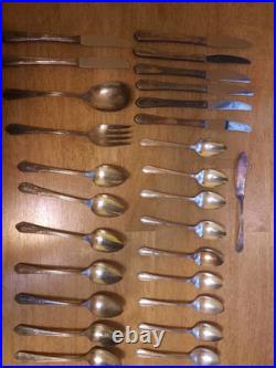 Lot Of 42vintage Silverplated Wma Rogers Aa Heavy Oneida Ltd Flatware Set