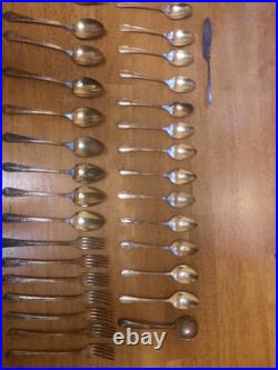 Lot Of 42vintage Silverplated Wma Rogers Aa Heavy Oneida Ltd Flatware Set