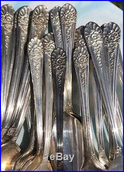 Lot Of 50 Rogers JUBILEE Silverplate Teaspoons Dinner & Salad Forks Table Spoons
