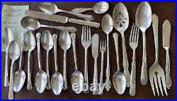 Lot of 133 Silverplated Flatware including Wm Rogers, Rogers Bros, Oneida & More