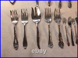 (Lot of 33) Vtg Silverplate Serving Pieces plus Original Rogers Mahogany Chest