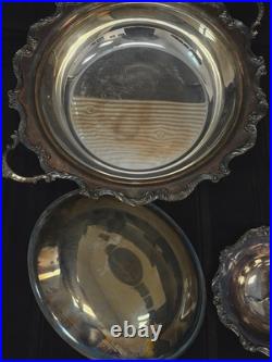 Lot of Assorted Vintage Silverplate Trays Platter Bowls Cake Stand Towle Wallace