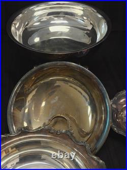 Lot of Assorted Vintage Silverplate Trays Platter Bowls Cake Stand Towle Wallace