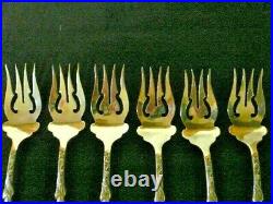 Lot of SIX (6) Antique COLUMBIA 1847 ROGERS BROS Silverplate 6 Salad Forks NICE