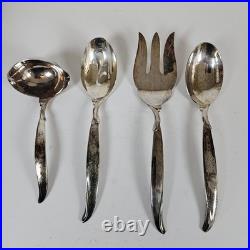 MCM 1847 Rogers Bros 53 Pc Flair Silverware Serving Set With Wooden Case