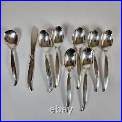 MCM 1847 Rogers Bros 53 Pc Flair Silverware Serving Set With Wooden Case