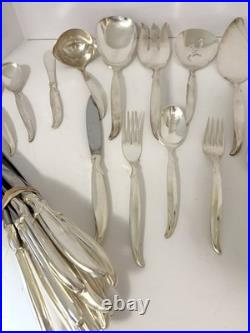 MCM 1847 Rogers Bros IS 87 Pc FLAIR Silverware Set for 12, Serving Set & Extras