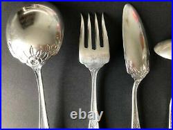 MINERVA SL & GH Rogers 73 pcs silverplate SET, some monos, condition varies