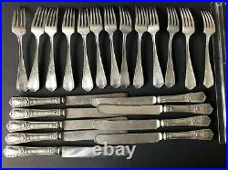 MINERVA SL & GH Rogers 73 pcs silverplate SET, some monos, condition varies