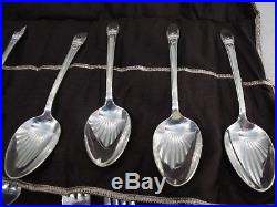 MINT COND. 1847 Rogers Bros Silverplate Flatware First Love 94 Pieces Service 12