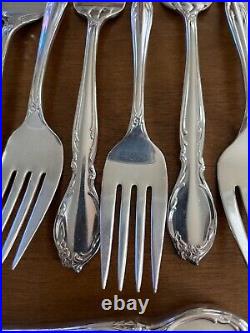 MOONLIGHT IS Silver plate LOVE LIGHT/ Royal Victorian Rogers service 12 flatware