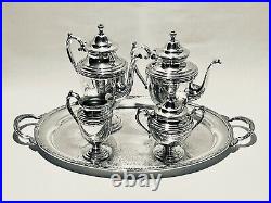 Majestic Antique Set of 4 Roger Bros Tea Set on International Silver Plated