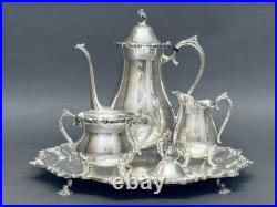 Marvelous Antique Set of Three Roger Bros Silver Plate on Footed Friedman Tray