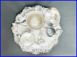 Marvelous Antique Set of Three Roger Bros Silver Plate on Footed Friedman Tray Marvelous Antique Set of Three Roger Bros Silver Plate on Footed Friedman Tray
