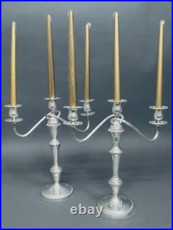 Marvelous Vintage Pair of Mid Century Candelabras Silverplate By 1883 FB Rogers Marvelous Vintage Pair of Mid Century Candelabras Silverplate By 1883 FB Rogers