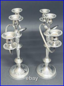 Marvelous Vintage Pair of Mid Century Candelabras Silverplate By 1883 FB Rogers Marvelous Vintage Pair of Mid Century Candelabras Silverplate By 1883 FB Rogers