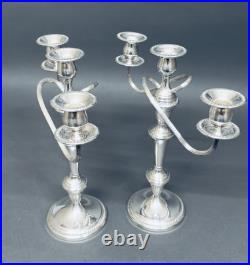 Marvelous Vintage Pair of Mid Century Candelabras Silverplate By 1883 FB Rogers Marvelous Vintage Pair of Mid Century Candelabras Silverplate By 1883 FB Rogers