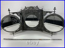 Meriden B. Company (Rogers Smith Co.) Silver Plate Vanity Tri-Mirror 1850-1899